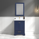 Blossom Copenhagen 24" Freestanding Bathroom Vanity With Countertop, Undermount Sink & Mirror - Navy Blue - V8027 24 25 CT M