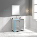 Blossom 027 30 15 CT Copenhagen 30" Freestanding Bathroom Vanity With Countertop & Undermount Sink - Metal Grey