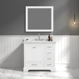 Blossom Copenhagen 36" Freestanding Bathroom Vanity With Countertop, Undermount Sink & Mirror - Matte White - V8027 36 01 CT M