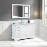 Blossom 027 48 01 CT M Copenhagen 48" Freestanding Bathroom Vanity With Countertop, Undermount Sink & Mirror - Matte White