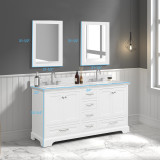 Blossom 027 60 01 CT 2M Copenhagen 60" Freestanding Bathroom Vanity With Countertop, Undermount Sink & Mirror - Matte White