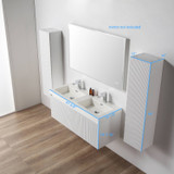 Blossom 028 48 01D A 2SC Positano 48" Floating Bathroom Vanity with Double Sink & 2 Side Cabinet - Matte White