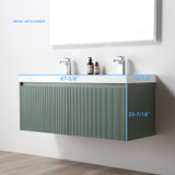 Blossom 028 48D 27 A Positano 48" Floating Bathroom Vanity with Double Sink - Aventurine Green