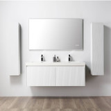 Blossom 028 60 01 A 2SC Positano 60" Floating Bathroom Vanity with Sink & 2 Side Cabinet - Matte White