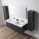 Blossom 028 60 26 A 2SC Positano 60" Floating Bathroom Vanity with Sink & 2 Side Cabinet - Night Blue