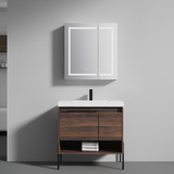 Blossom  031 36 30 A Turin 36" Freestanding Bathroom Vanity with Sink - Cali Walnut