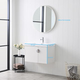 Blossom 034 30 01 CH A Moss 30" Floating Bathroom Vanity with Sink - White