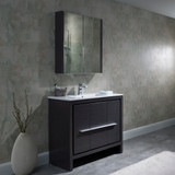 Blossom 014 36 16 M Milan 36" Freestanding Bathroom Vanity With Sink & Mirror- Silver Grey