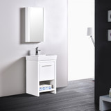 Blossom 014 20 01 MC Milan 20" Freestanding Bathroom Vanity With Sink & Medicine Cabinet - Glossy White