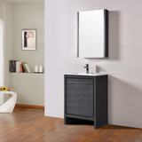 Blossom 014 24 16 M Milan 24" Freestanding Bathroom Vanity With Sink & Mirror- Silver Grey