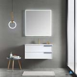 Blossom  020 36 01 A Sofia 36" Floating Bathroom Vanity With Acrylic Sink - White