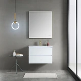 Blossom V8018 30 23 C MT12 Jena 30" Floating Wall Hung Bathroom Vanity With Ceramic Sink, Metal Legs - White