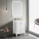 Blossom 023 24 01 A Lyon 24" Freestanding Bathroom Vanity With Acrylic Sink - White