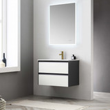 Blossom 019 30 01 A Berlin 30" Floating Bathroom Vanity With Acrylic Sink - Glossy White & Glossy Grey