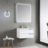 Blossom 020 30 01 A MT12 Sofia 30" Floating Bathroom Vanity With Acrylic Sink, Metal Legs - White