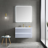 Blossom 018 36 24 A Jena 36" Floating Bathroom Vanity With Acrylic Sink - Grey