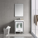 Blossom 024 24 01 C Birmingham 24" Freestanding Bathroom Vanity With Ceramic Sink - White