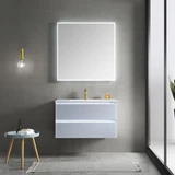 Blossom V8018 36 24 C Jena 36" Floating Wall Hung Bathroom Vanity With Ceramic Sink - Grey