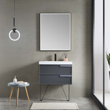 Blossom 020 30 15 A Sofia 30" Floating Bathroom Vanity With Acrylic Sink - Grey