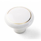 Laurey 1 1/2" Porcelain Knob - White With Ring - 01842