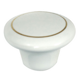 Laurey 01842 1 1/2" Porcelain Knob - White With Ring