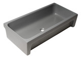 ALFI 36" x 18" Grey Matte Above Mount Fireclay Bathroom Trough Sink - AB36TRGM