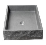 Alfi ABCO24R 24" x 16" Solid Concrete Chiseled Style Rectangular Above Mount Vessel Sink