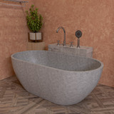 ALFI 59" Solid Concrete Oval Freestanding Bathtub - ABCO59TUB