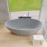 ALFI 72" Solid Concrete Tear Drop Freestanding Bathtub - ABCO72TUB