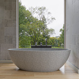 ALFI 72" Solid Concrete Tear Drop Freestanding Bathtub - ABCO72TUB