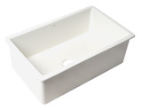 ALFI White 30" x 18" Fireclay Undermount Fireclay Kitchen Sink - ABF3018UD-W