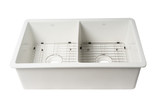 Alfi ABF3219DUD-W White 32" x 19" Double Bowl Fireclay Undermount / Drop In Fireclay Kitchen Sink