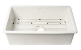 Alfi ABF3219SUD-W White 32" x 19" Single Bowl Fireclay Undermount / Drop In Fireclay Kitchen Sink