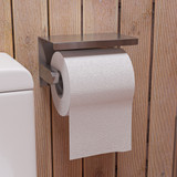 ALFI Brushed Stainless Steel Toilet Paper Holder with Shelf - ABTP66-BSS