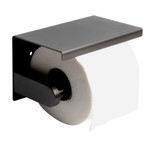 ALFI Brushed Black PVD Stainless Steel Toilet Paper Holder with Shelf - ABTPP66-BB