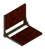 Healthcraft INV-WSAL-26-WNT-ORB Invisia SerenaSeat 18" Shower Seat - Oil Rubbed Bronze Frame With Walnut Stain