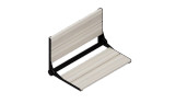 Healthcraft Invisia SerenaSeat Pro 26" Wide Folding Shower Seat - Matte Black Frame With Light Wood Stain - INV-WSFD-26-LIGHT-BLK