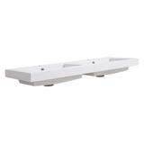 Fine Fixtures 48" X 18" Vanity Sink Gel Coated Double Sink 2.5" Thick - VET4818W-D