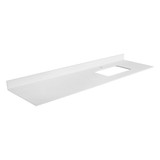 Fine Fixtures 72" Solid White Sintered Stone Vanity Countertop - Removable Backsplash - For Single Right Sink