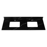 Fine Fixtures SS72BC-D 72" Black Carrara Sintered Stone Top - Double Sink
