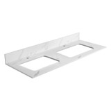 Fine Fixtures 48" White Carrara Sintered Stone Vanity Countertop - Removable Backsplash - For Double Sink