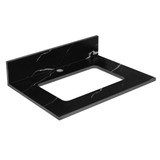 Fine Fixtures 24" Black Carrara Sintered Stone Vanity Countertop - Removable Backsplash - For Single Sink