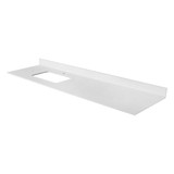 Fine Fixtures 72" Solid White Sintered Stone Vanity Countertop - Removable Backsplash - For Single Left Sink