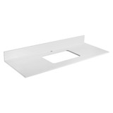 Fine Fixtures 48" Solid White Sintered Stone Vanity Countertop - Removable Backsplash - For Single Sink