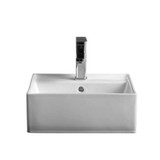 Fine Fixtures Square Vessel Sink 15 3/4 Inch X 15 3/4 Inch Single Hole - White - VE1616SW