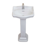 Fine Fixtures Roosevelt Pedestal Sink 18" Wide White Single Hole - RS18W1