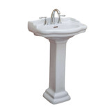 Fine Fixtures Roosevelt Pedestal Sink 22" Wide White Color 8" CC - RS22W8