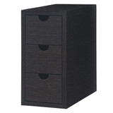 Fine Fixtures Shawbridge Cabinet Unit with Three Drawers - 8" Wide x 14" Deep x 16" H - Black Straight Grain