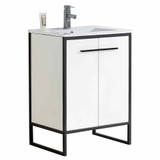 Fine Fixtures VD24WS Vdara Vanity Cabinet 24" Wide - White Straight Grain