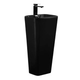 Fine Fixtures Plainfield Pedestal Sink 18"X14" - Matte Black - PL1814BL